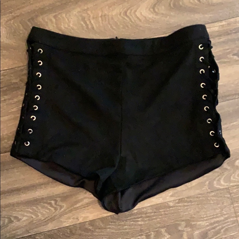 Suede high waisted shorts